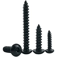 Luchang Tornillos autorroscantes de 8-8 niveles hexagonales M3 M4 M5 M6 negro endurecido- cabeza redonda tornillos (M3 x…